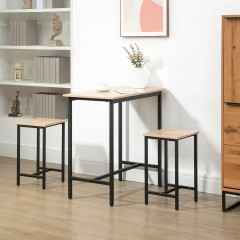 Set 3 piese 80x50x85 cm | negru + culoare naturală č.1