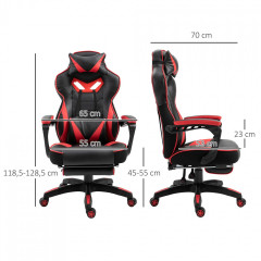Scaun de gaming 65 x 70 x 118,5-128,5 | negru + roșu č.3