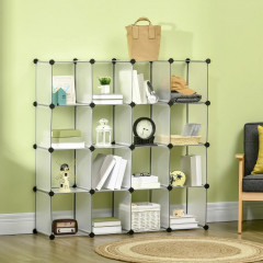 Sistem de rafturi cu 16 cutii 125x32x125 cm | alb č.1