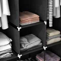 Dulap textil 125x43x162,5 cm | negru č.3