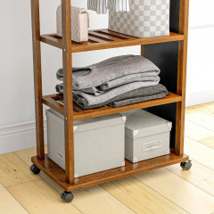 Dulap cu oglindă cu roți 24,8x153,8 cm | nuc č.3