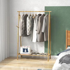 Cuier din bambus cu raft 110 x 42 x 152 cm | culoare naturală č.1