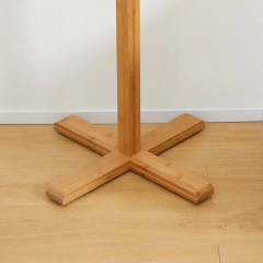 Cuier din bambus cu 8 cârlige 49.5x49.5x178 cm | culoare naturală č.2