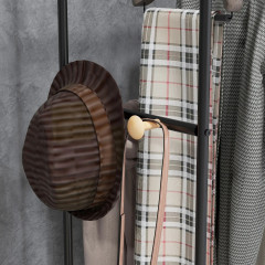 Cuier din bambus cu raft 80,5 x 40,5 x 162,5 cm | negru č.3