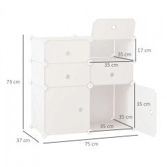 Pantofar cu cutii de depozitare 75x37x73 cm | alb č.2