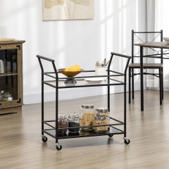 Cărucior de servire pentru bucătărie 75x40x80 cm | negru č.1