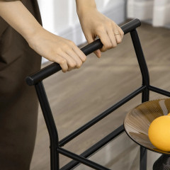 Cărucior de servire pentru bucătărie 75x40x80 cm | negru č.3