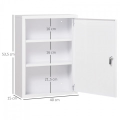 Trusă de prim ajutor suspendabilă, cu închidere securizată 40x15x53,5 cm | alb č.3