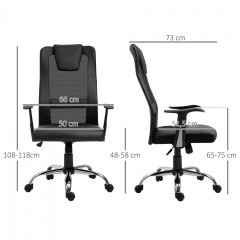 Scaun ergonomic 66x73x108-118 cm | negru č.3