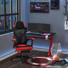 Scaun ergonomic 58x63x112-122 cm | roșu și negru č.1