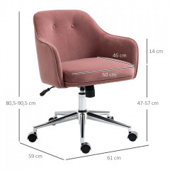 Scaun de birou 61x59x80,5-90,5 cm | roz închis č.2