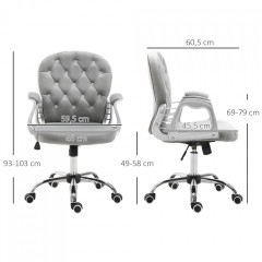 Scaun de birou cu cotiere 59,5x60,5x95-105 cm | gri č.3