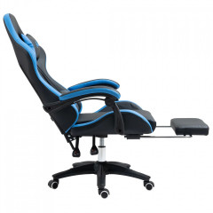 Scaun de gaming cu pernă lombară | negru + albastru č.2