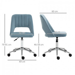 Scaun rotativ de birou 49 x 60 x 79-91 cm | albastru č.3