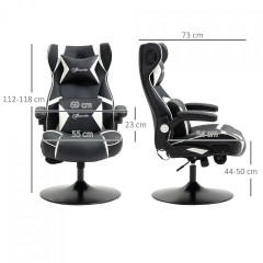 Scaun de gaming 69 x 73 x 112-118 cm | alb și negru č.2
