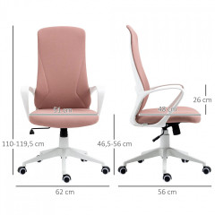 Scaun de birou 62 x 56 x 110-119,5 cm | roz č.3