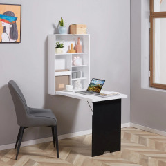 Birou pliabil 60x94,5x147cm | alb + negru č.1