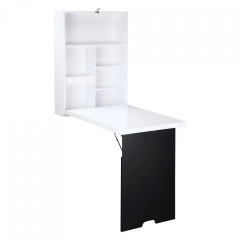 Birou pliabil 60x94,5x147cm | alb + negru č.3