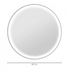 Oglindă de baie Ø 60 cm| alb și argintiu č.2