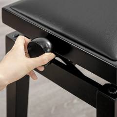 Bancă de pian cu înălțime reglabilă 63x33x45-56 cm | negru č.2