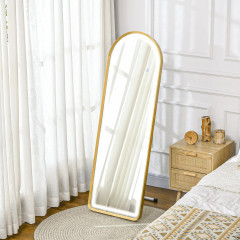 Oglindă înaltă cu iluminare LED 47x146 cm | aur