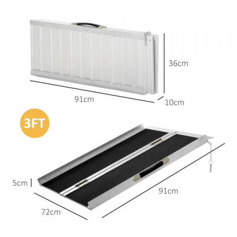 Rampă pentru scaun cu rotile 93 x 73 x 5 cm | negru č.4