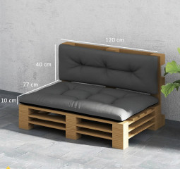 Sada 2 polštářů na sezení 120 x 77 x 10 cm | tmavě šedá č.3