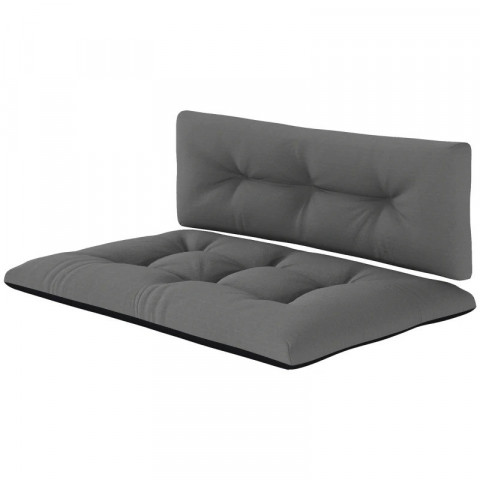 Sada 2 polštářů na sezení 120 x 77 x 10 cm | tmavě šedá č.4