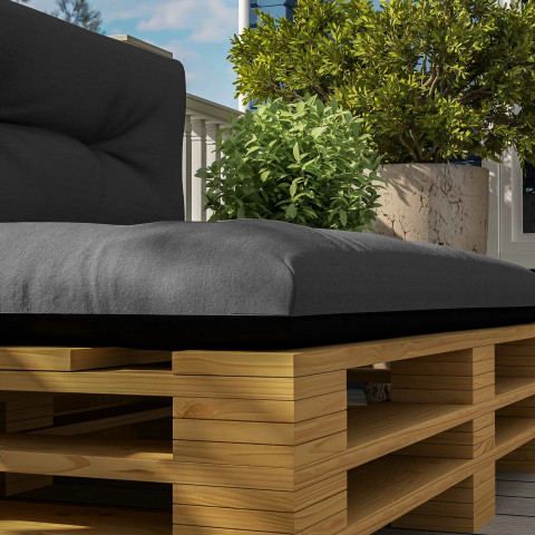 Sada 2 polštářů na sezení 120 x 77 x 10 cm | tmavě šedá č.5