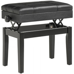 Bancă de pian cu înălțime reglabilă 63x35x46-56 cm | negru č.2