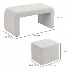 Taburet 3 bucăți | alb č.3