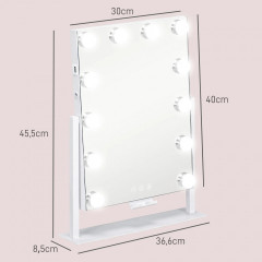 Oglindă cosmetică cu lumini LED | alb č.2