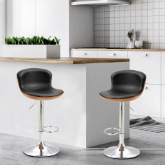 Scaune de bar 2 bucăți 46 x 53,5 x 85-106 cm | negru č.1