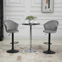 Scaune de bar 2 bucăți 51,5x 57,5 x 93-114,5 cm | gri č.1