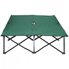Pat de camping pliabil pentru 2 persoane 193 x 125 x 40 cm | negru č.2