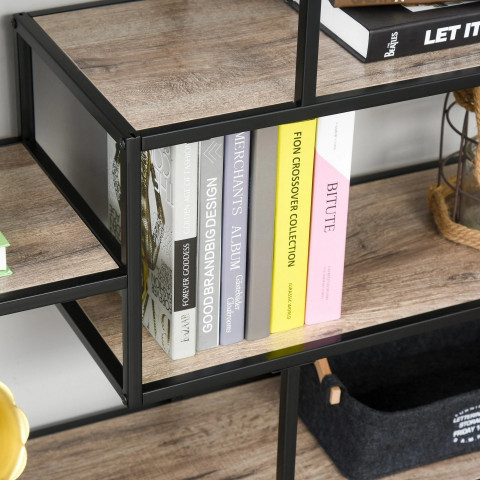 Raft în stil industrial 120x32x95 cm | negru + stejar č.3