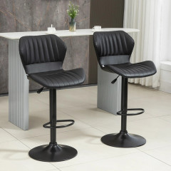 Scaune de bar 2 bucăți 48,5x55,5x90-110 cm | negru č.1