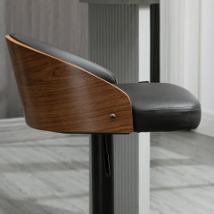 Scaune de bar 2 bucăți 48 x 49,5 x 76-96 cm | negru č.2