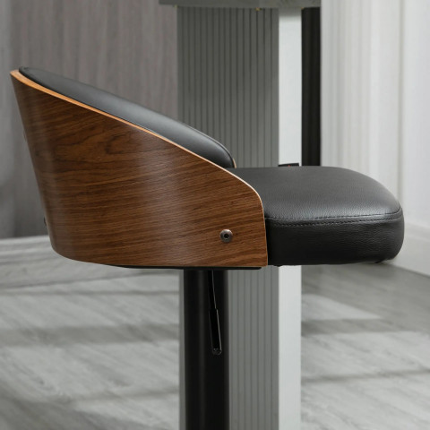 Scaune de bar 2 bucăți 48 x 49,5 x 76-96 cm | negru č.2