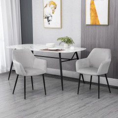 Set 2 scaune de bucătărie cu spătar 54x57x80 cm | gri deschis č.1