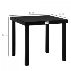 Masă de grădină pentru 4 persoane 80 x 80 x 74 cm | negru č.2
