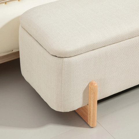 Bancă tapițată cu depozitare 111 x 44 x 44,5 cm | crem č.4