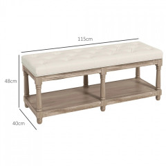 Bancă pentru pantofi 115 x 40 x 48 cm | crem č.3