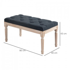 Bancă tapițată cu nasturi decorativi 80x40x43cm | gri închis č.2