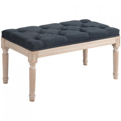 Bancă tapițată cu nasturi decorativi 80x40x43cm | gri închis č.3