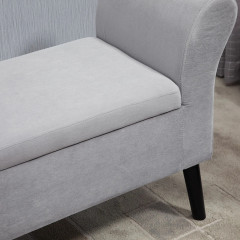 Bancă modernă tapițată cu depozitare 115.5x43.5x66 cm | gri deschis č.3