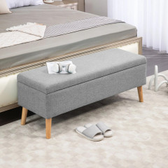 Bancă tapițată cu depozitare 110 x 39 x 45 cm | gri
