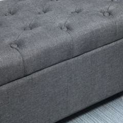 Bancă tapițată cu spațiu de depozitare 100 x 40 x 44 cm | gri închis č.2