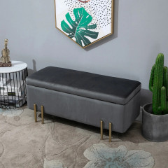 Bancă tapițată cu spațiu de depozitare 100 x 40 x 42 cm | gri închis č.1