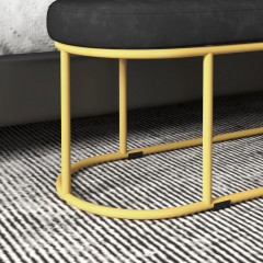 Bancă tapițată cu aspect catifelat 100 x 37 x 43 cm | albastru č.2